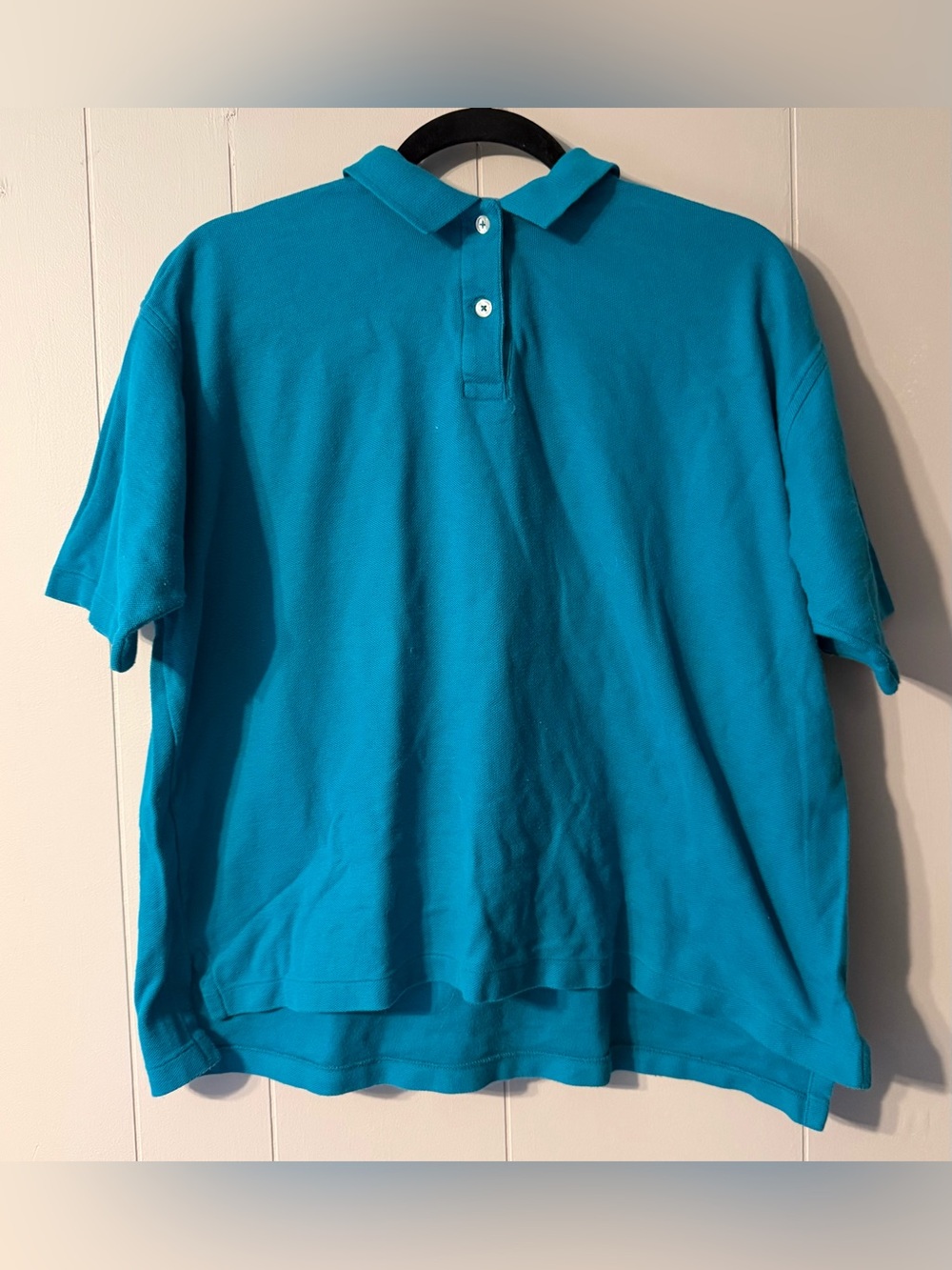 Vintage L.L.Bean Double L Polo Shirt Women’s XL Teal Blue Single Stitch USA
